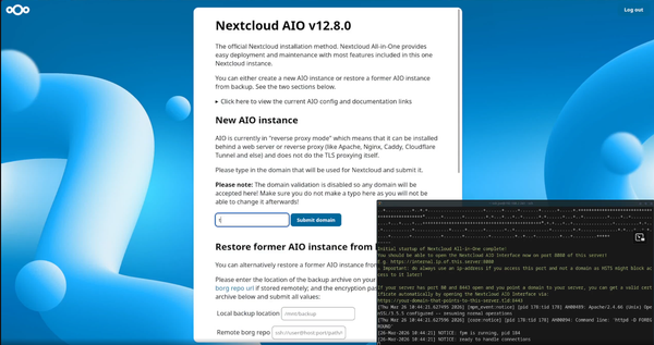Nextcloud AIO install on Proxmox